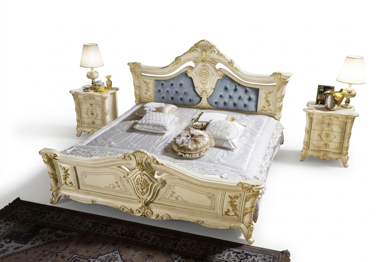 Betten Chesterfield Leder Schlafzimmer Hotel Barock Klassisches Bett