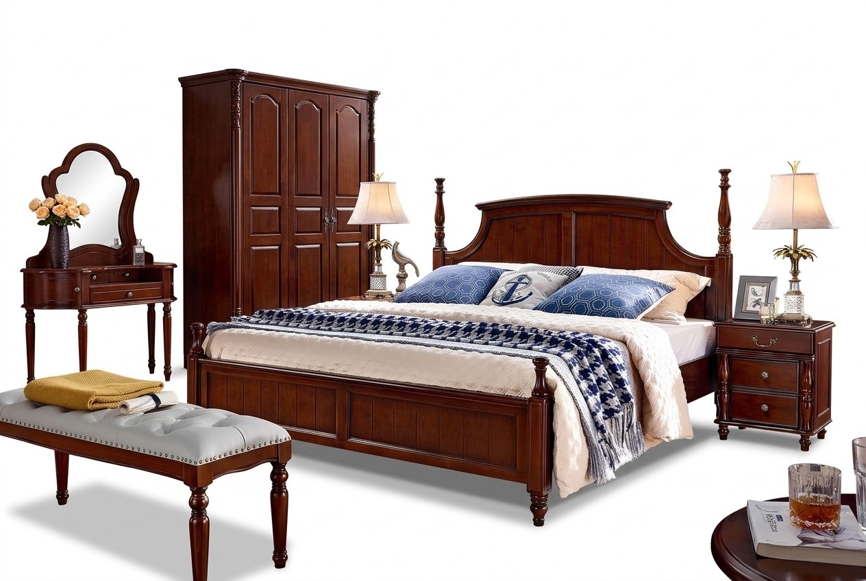 Betten Massiv Doppelbett Bett MÃ¶bel Holz Design Schlafzimmer klassisch