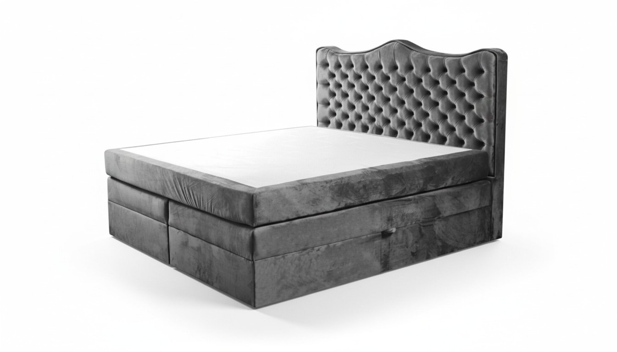 Bettrahmen grau chesterfield schlafzimmer design elegant stoff klassische mÃ¶bel