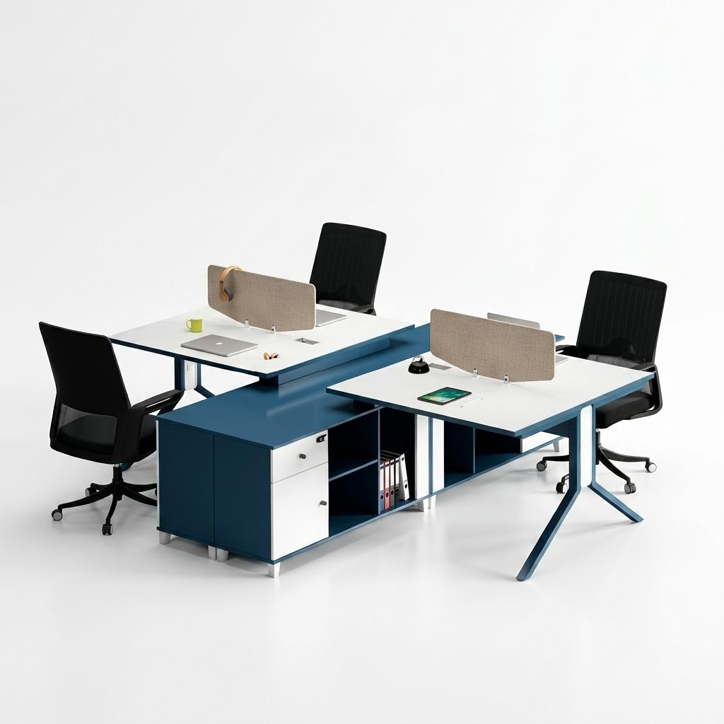 Blau-weiÃer Arbeitstisch Arbeitsplatz MÃ¶bel Designer Hochwertige Tische