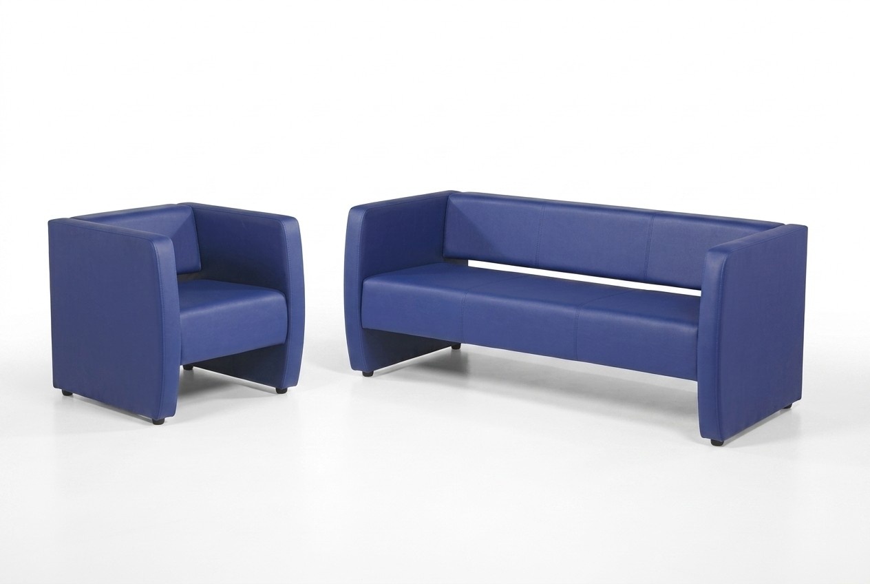 Blaue Komplette Sofagarnitur BÃ¼roeinrichtung Luxus Polstergarnitur 2+1