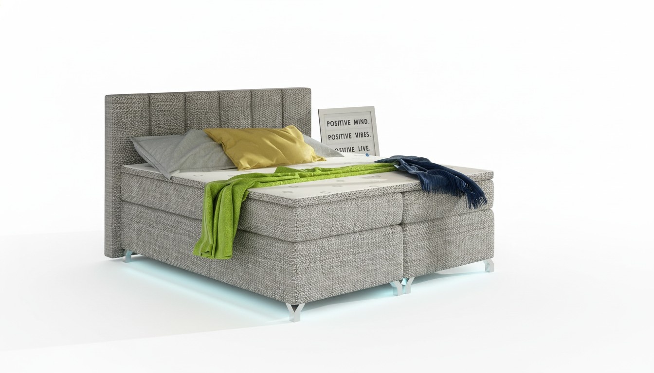 Boxspring Bett 180x200cm Hotel Betten Leder Komplett Bettkasten Topper