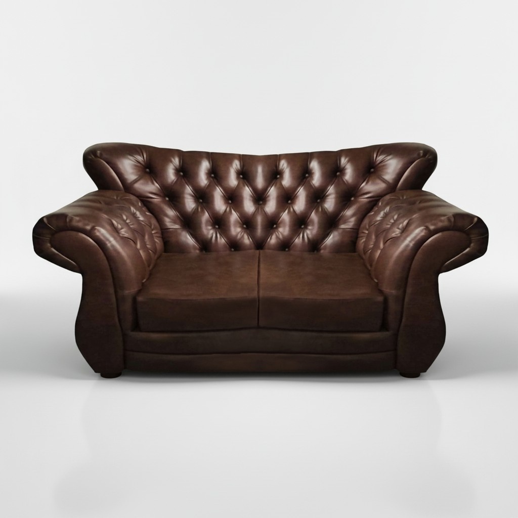 Braun Luxus Sofa Zweisitzer Couch Chesterfield Wohnzimmer PolstermÃ¶bel