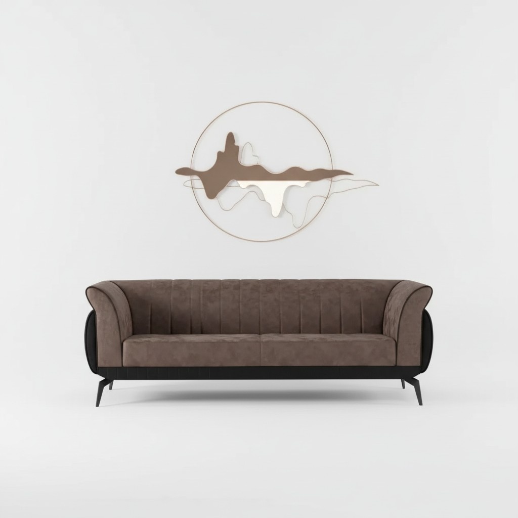 Brauner Dreisitzer Arbeitszimmer Sofa Luxus Designer MÃ¶bel BÃ¼ro Couch