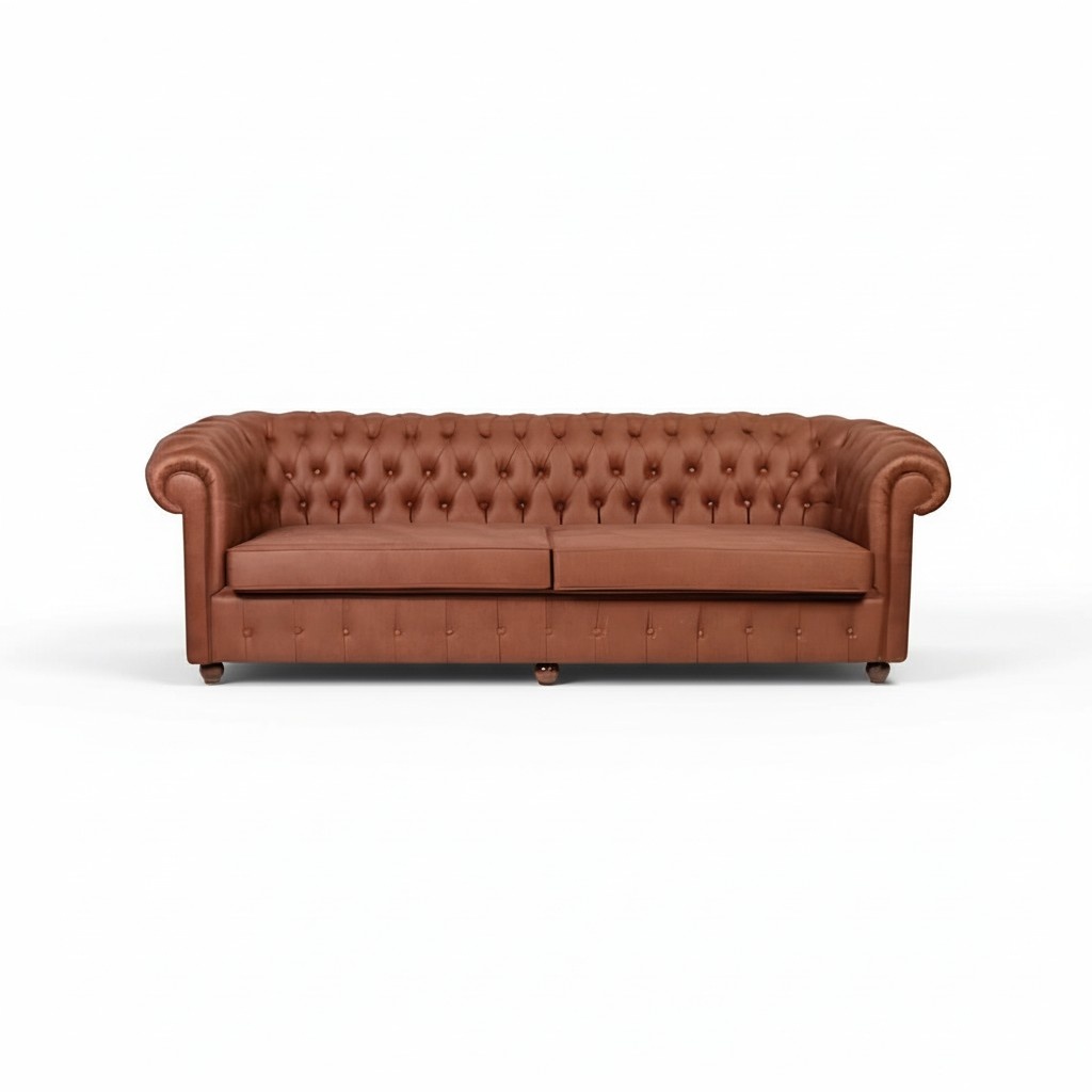 Brauner Dreisitzer Chesterfield 3-er Wohnzimmer Couch Moderne Sofas