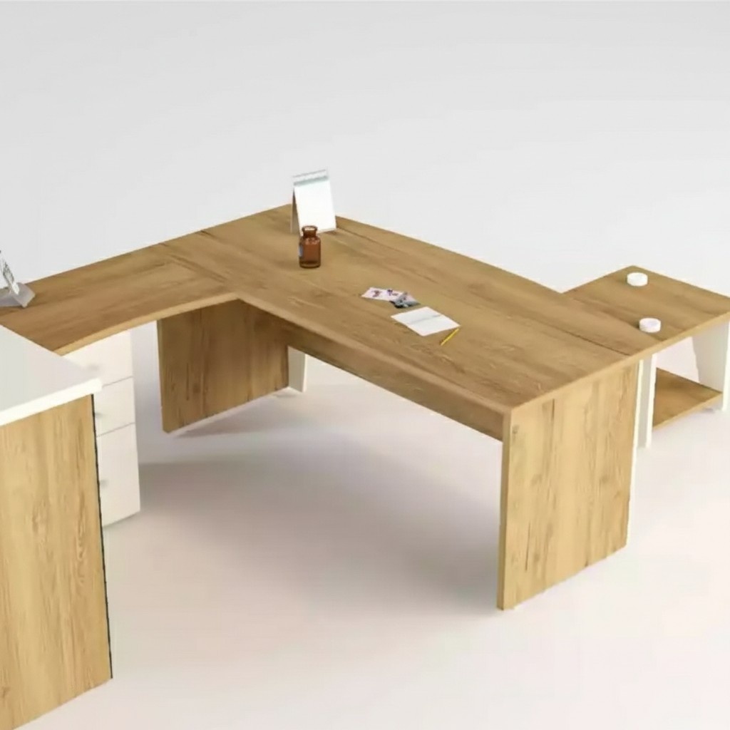 Brauner Eckschreibtisch Exklusives Design BÃ¼rotisch Arbeitszimmer MÃ¶bel