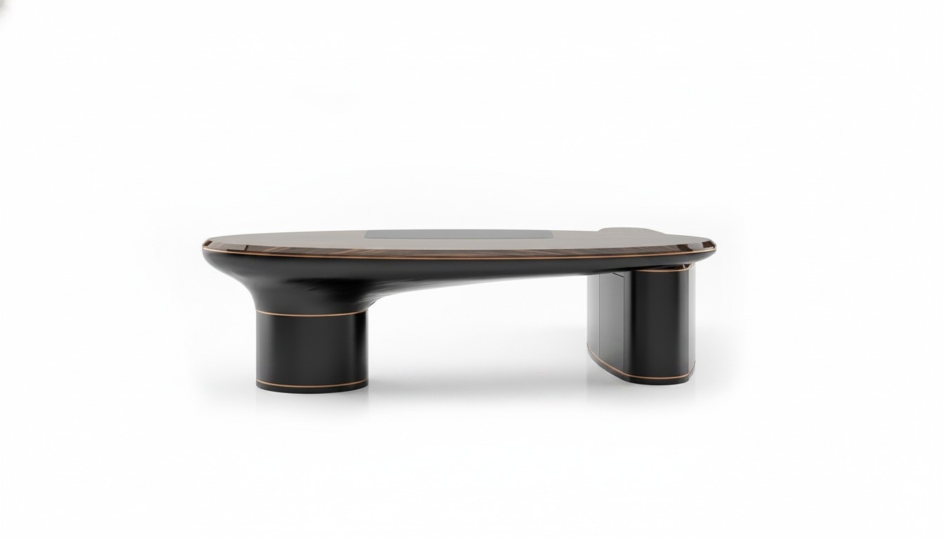 Brauner Holzschreibtisch modern elegant fÃ¼r BÃ¼ro und Home Office