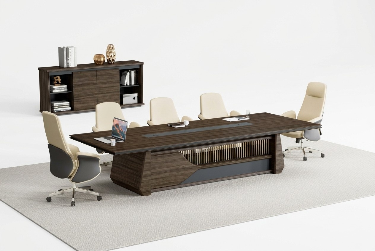 Brauner Konferenztisch Designer Besprechungstisch Arbeitszimmer MÃ¶bel