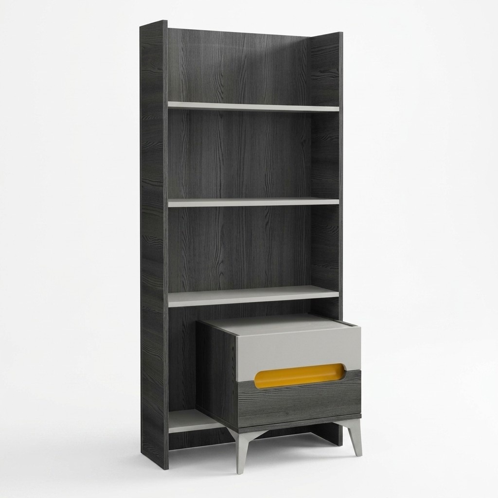 BÃ¼cherregal Grau Regal Schrank Holz fÃ¼r Kinderzimmer Jugendzimmer MÃ¶bel