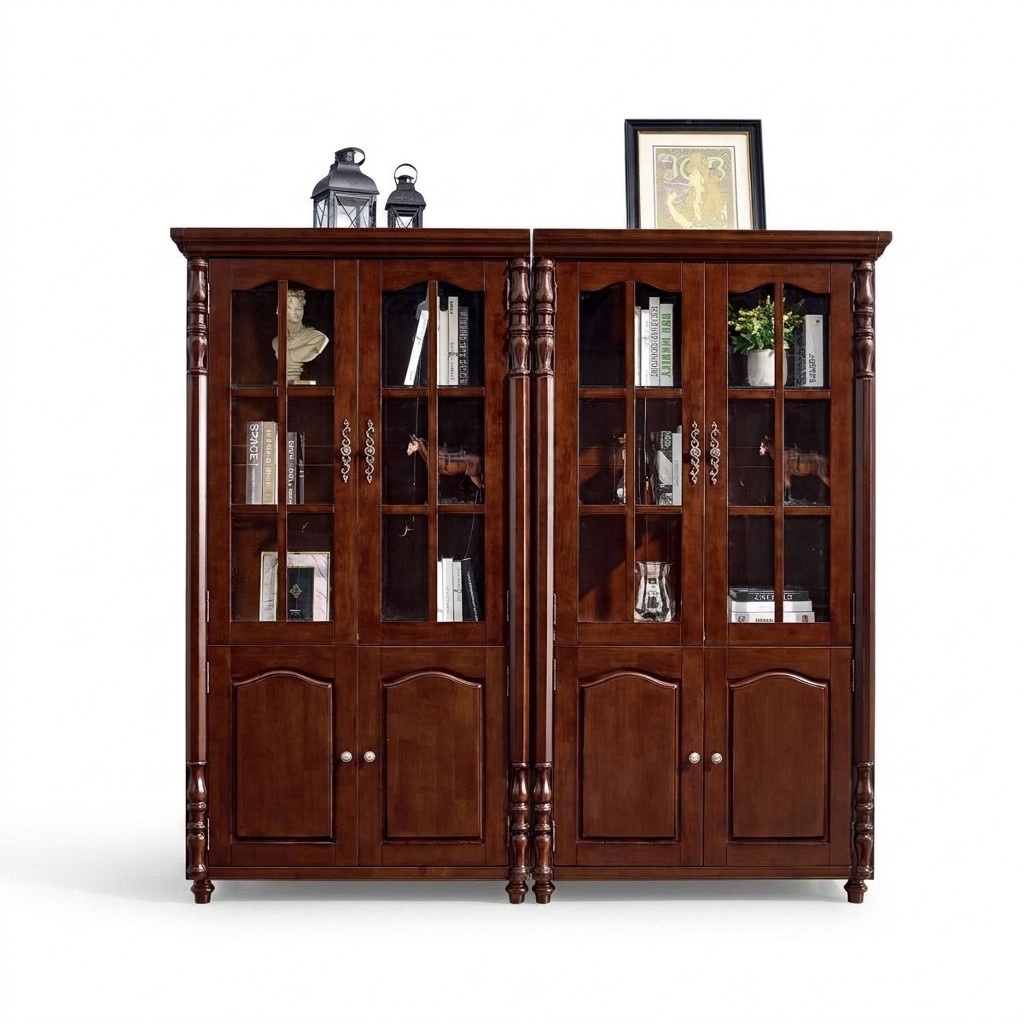 BÃ¼cherregal Vitrine Vitrinenschrank Regal Holz Schrank BÃ¼cherschrank