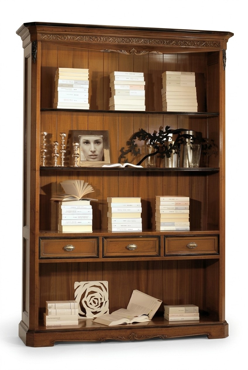 BÃ¼ro BÃ¼cherregal Holz BÃ¼cherregal mit Schubladen Design Arbeitszimmer MÃ¶bel