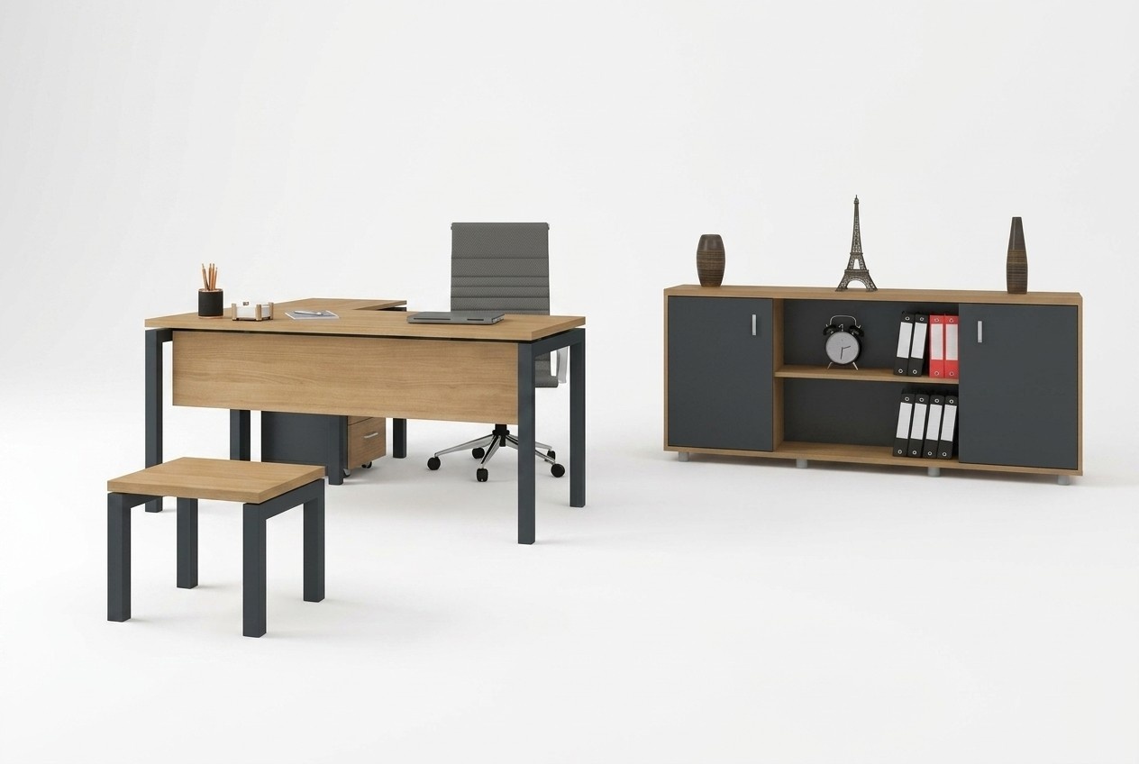 BÃ¼ro Einrichtung Schreibtisch Aktenschrank Schrank Couchtisch 2tlg Set