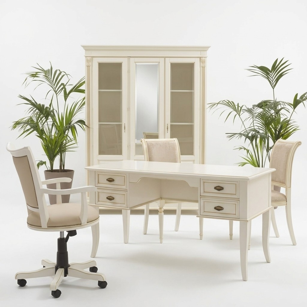 BÃ¼ro Schreibtisch + Sessel Schreibtische Tisch Holz Stuhl 2tlg Set Italien