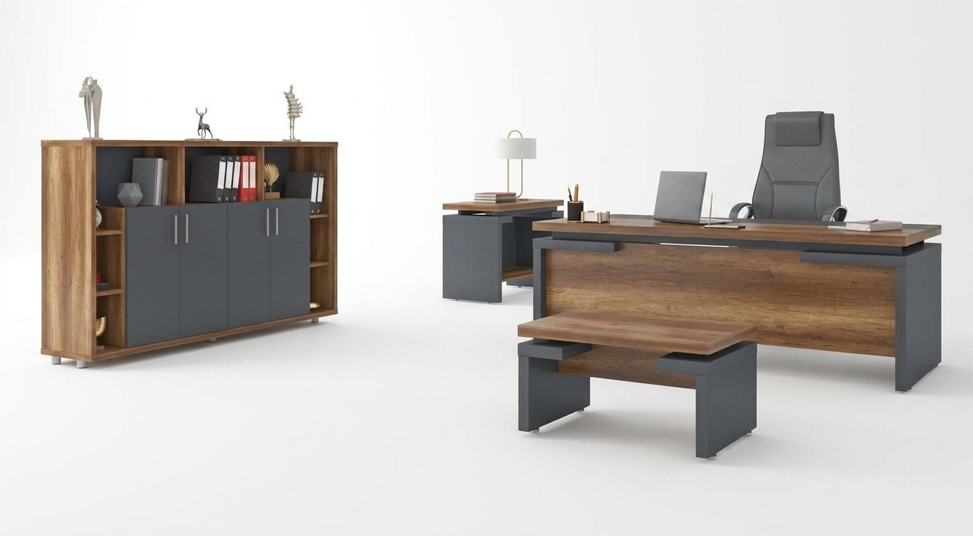 BÃ¼ro Set ArbeitszimmermÃ¶bel Komplettes Set Schreibtisch Aktenschrank