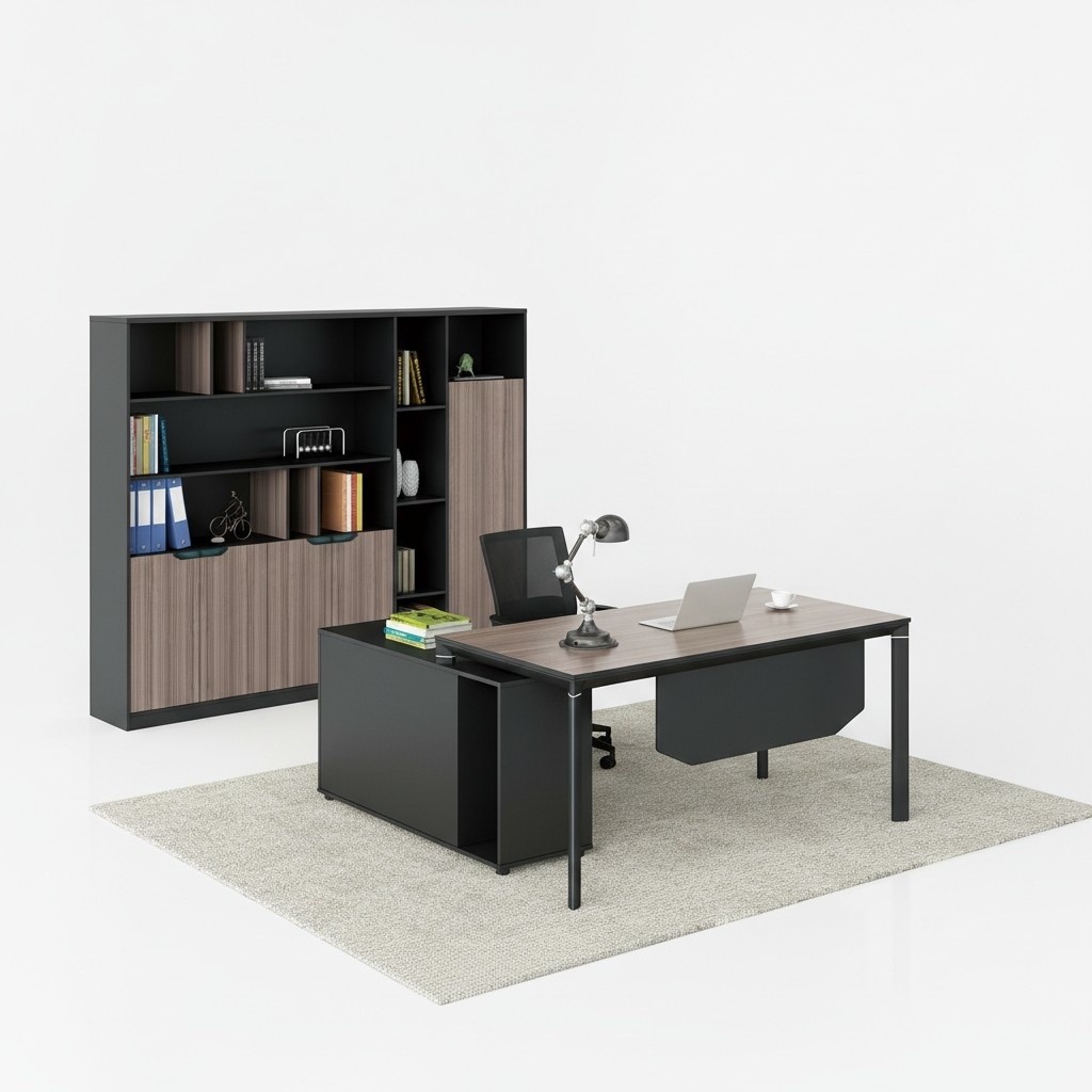 BÃ¼ro Set KomplettbÃ¼ro Eckschreibtisch AktenschrÃ¤nke 2tlg. mit Kabelkanal