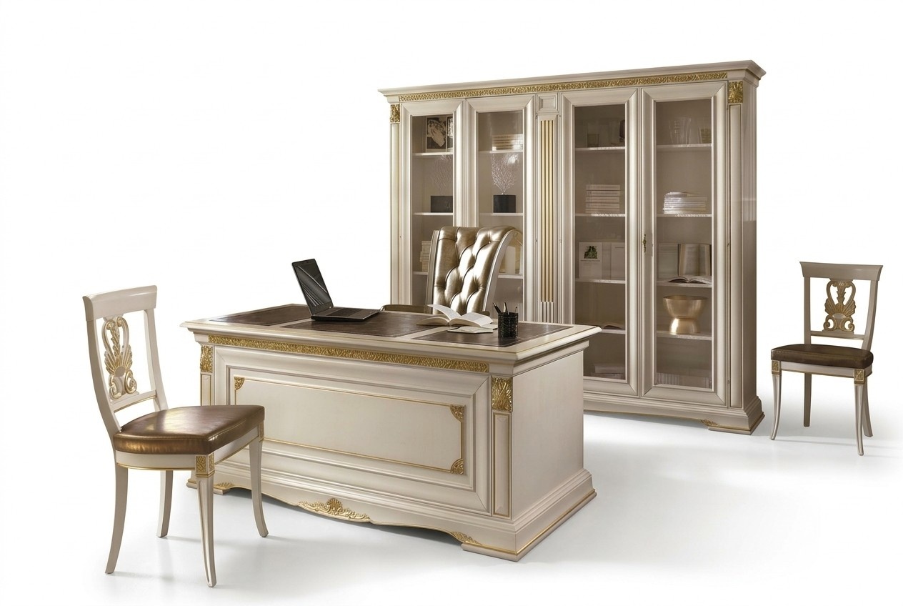 Arbeitszimmer BÃ¼ro MÃ¶bel Tisch Schrank Stuhl 3tlg Set Massivolz