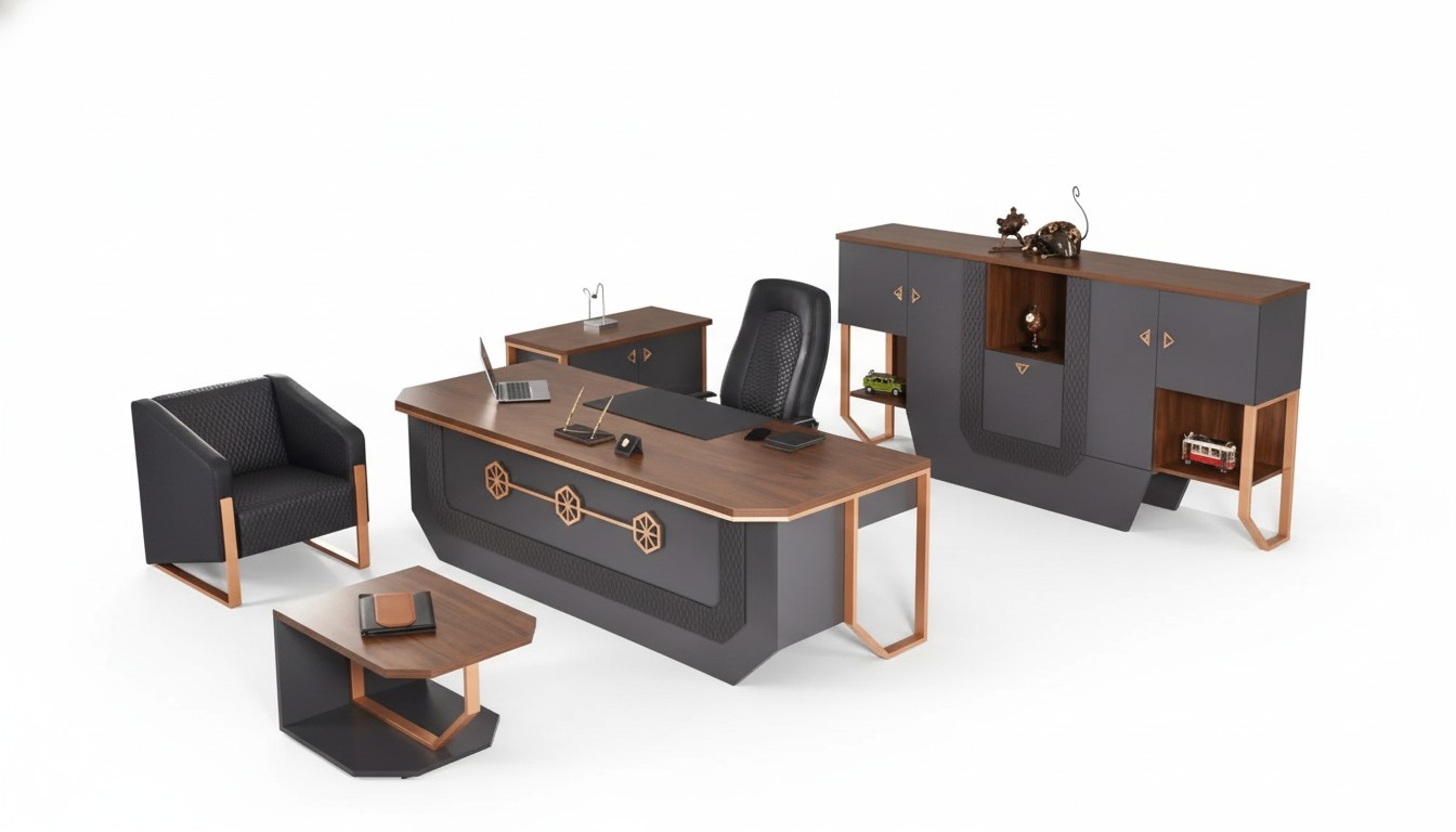BÃ¼romÃ¶bel-Set Luxus ArbeitszimmermÃ¶bel Schreibtisch SchrÃ¤nke Couchtisch