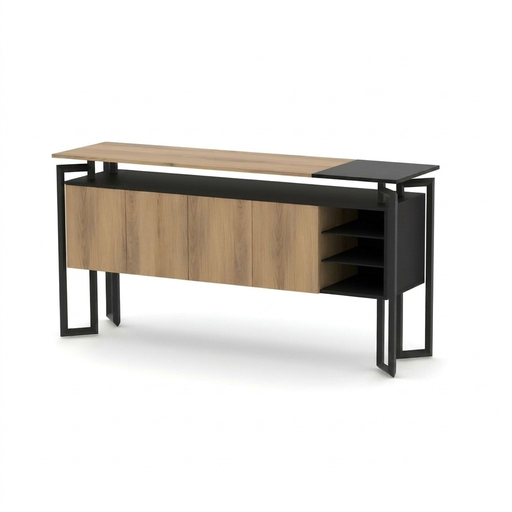 BÃ¼roschrank Sideboard Anrichte Schrank Holz & Metall Arbeitszimmer BÃ¼ro
