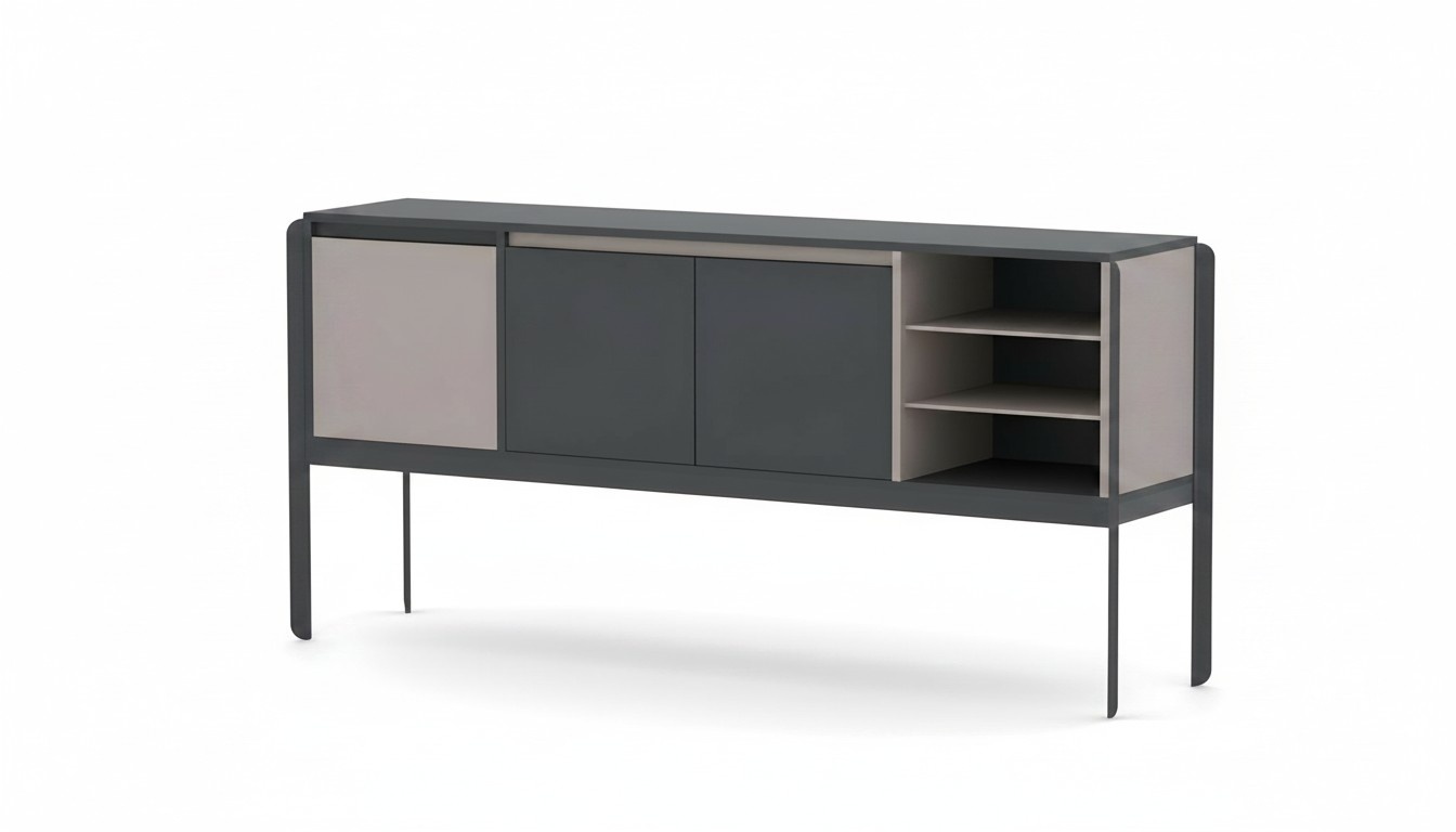 BÃ¼roschrank Sideboard Schrank Arbeitszimmer Regale Antrazhit Modern