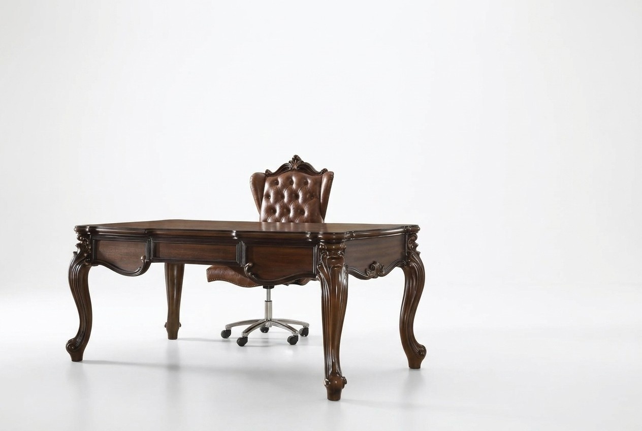 BÃ¼roset Schreibtisch Chefsessel Komplett Office Rokoko Barock 2tlg. Set