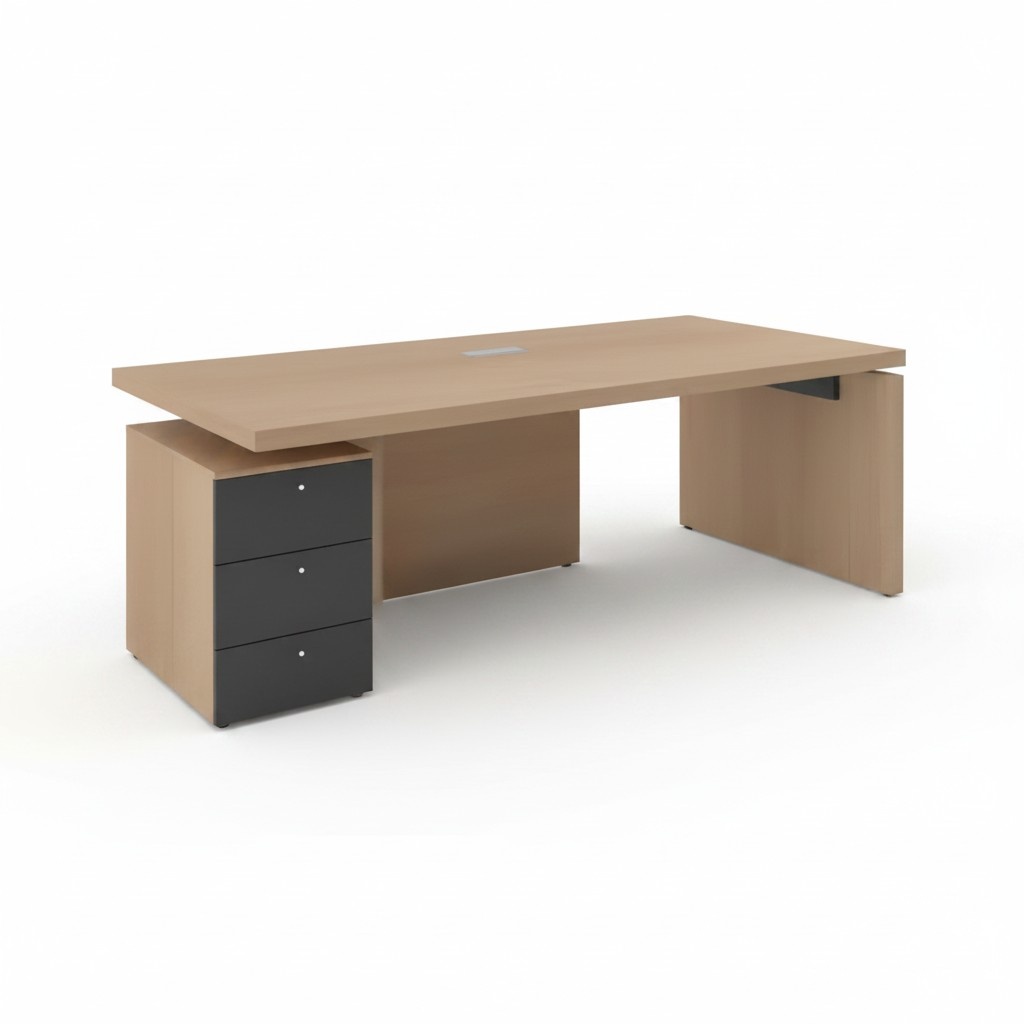 BÃ¼rotisch mitÂ Nachttisch Arbeitszimmer Chef Exclusive CEO Helles Holz Modern Neu