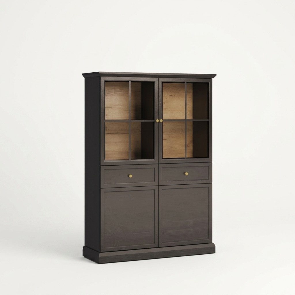 Buffetschrank Vitrinenschrank KÃ¼chenanrichte Glasvitrine 2 Schubladen