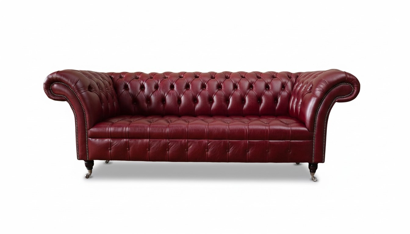 Chesterfield 3 Sitzer Leder Couch Polster Luxus Braun Sofa MÃ¶bel 230cm