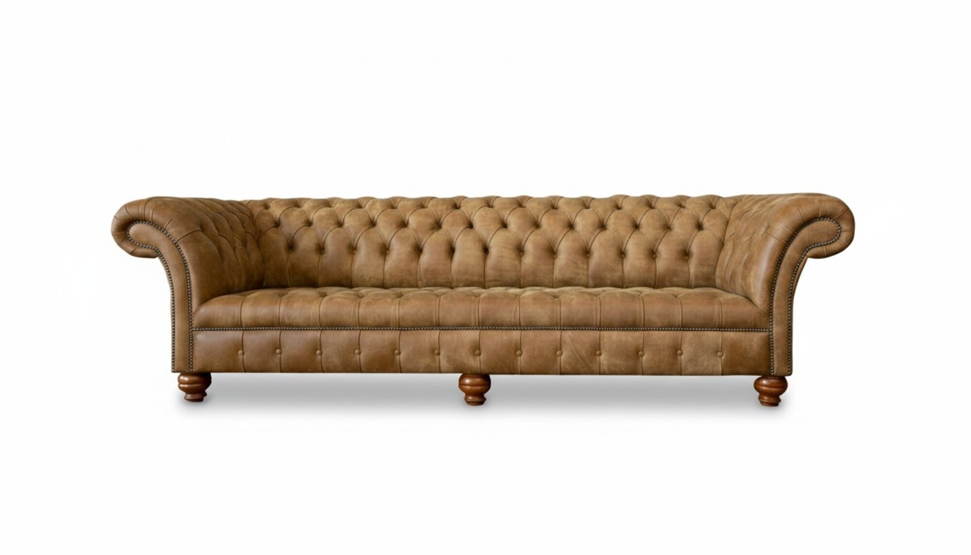 Chesterfield 4 Sitzer Hellbraun Modern Design Couchen Leder Sofa Kreative MÃ¶bel