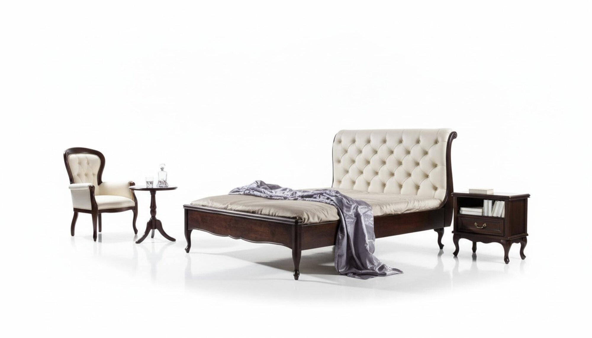 Chesterfield Bett Doppelbett Echtes Leder Polster Betten mit Swarovski mÃ¶glich
