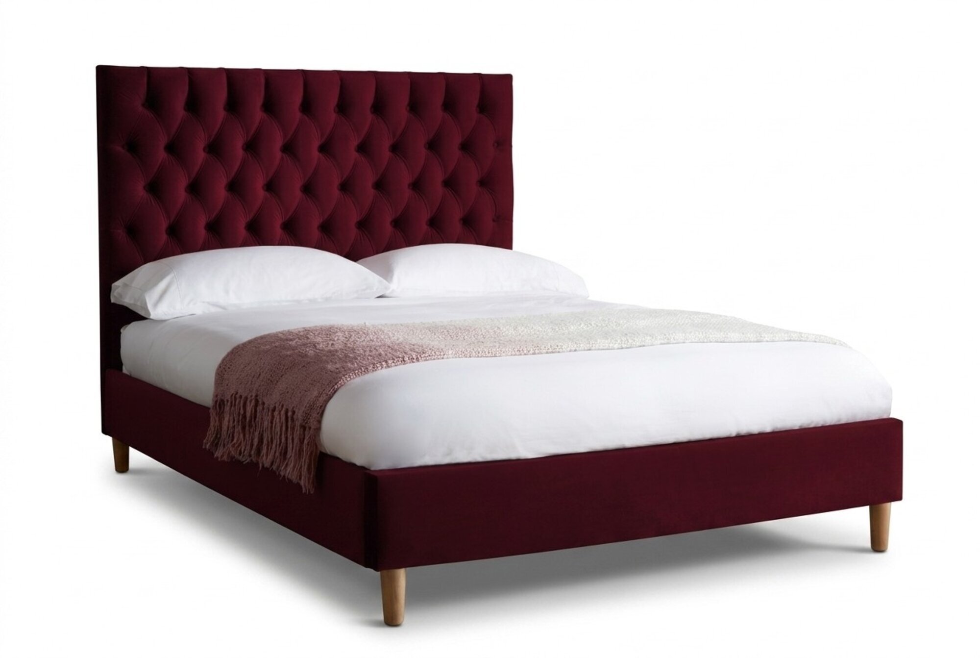 Rosa Chesterfield Bett Polsterbett Doppelbett Betten Big XXL Designer Luxus Bett