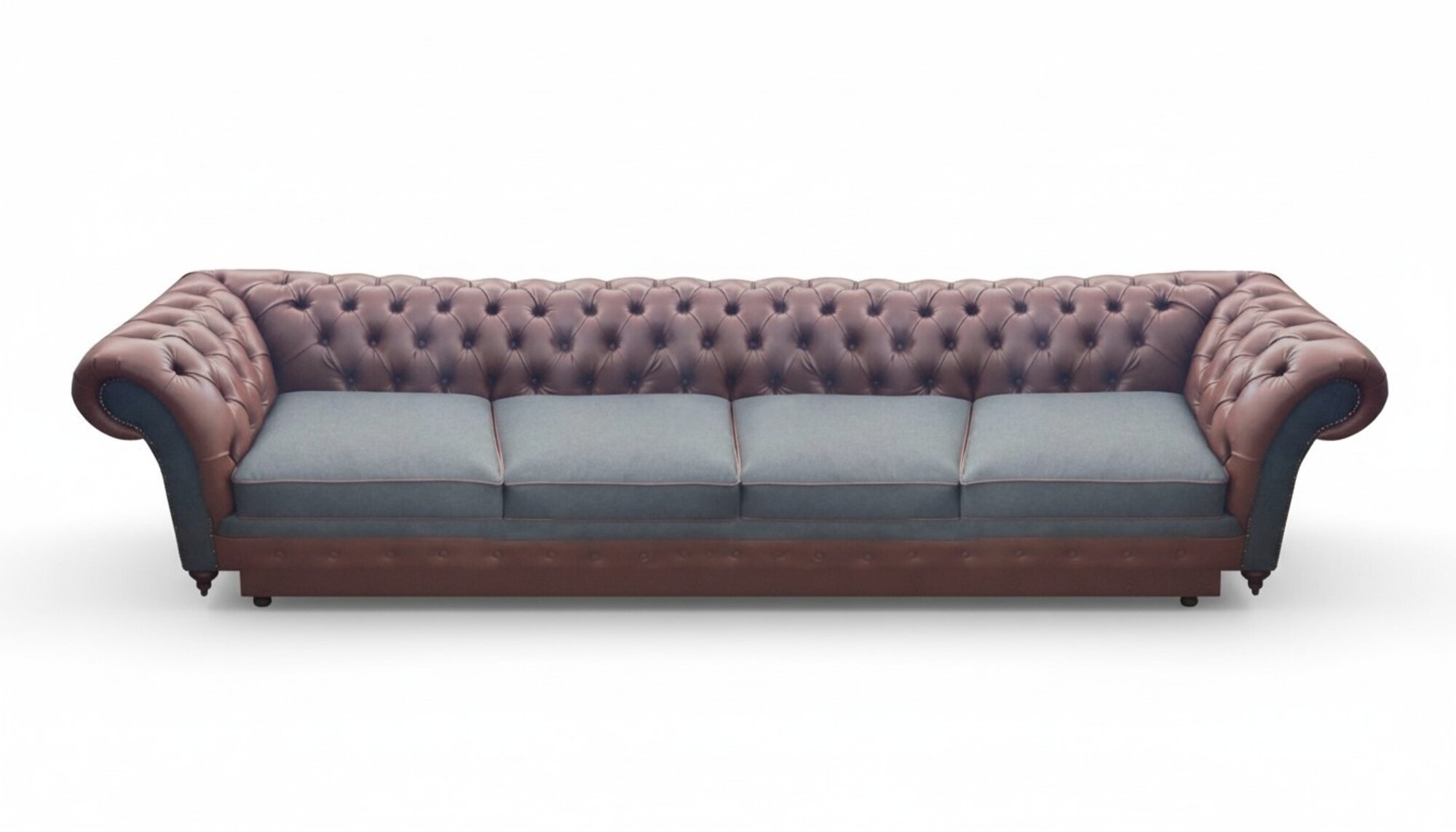 Chesterfield Braun Sofa Couch Viersitzer Leder Einrichtung SitzmÃ¶bel Wohnzimmer