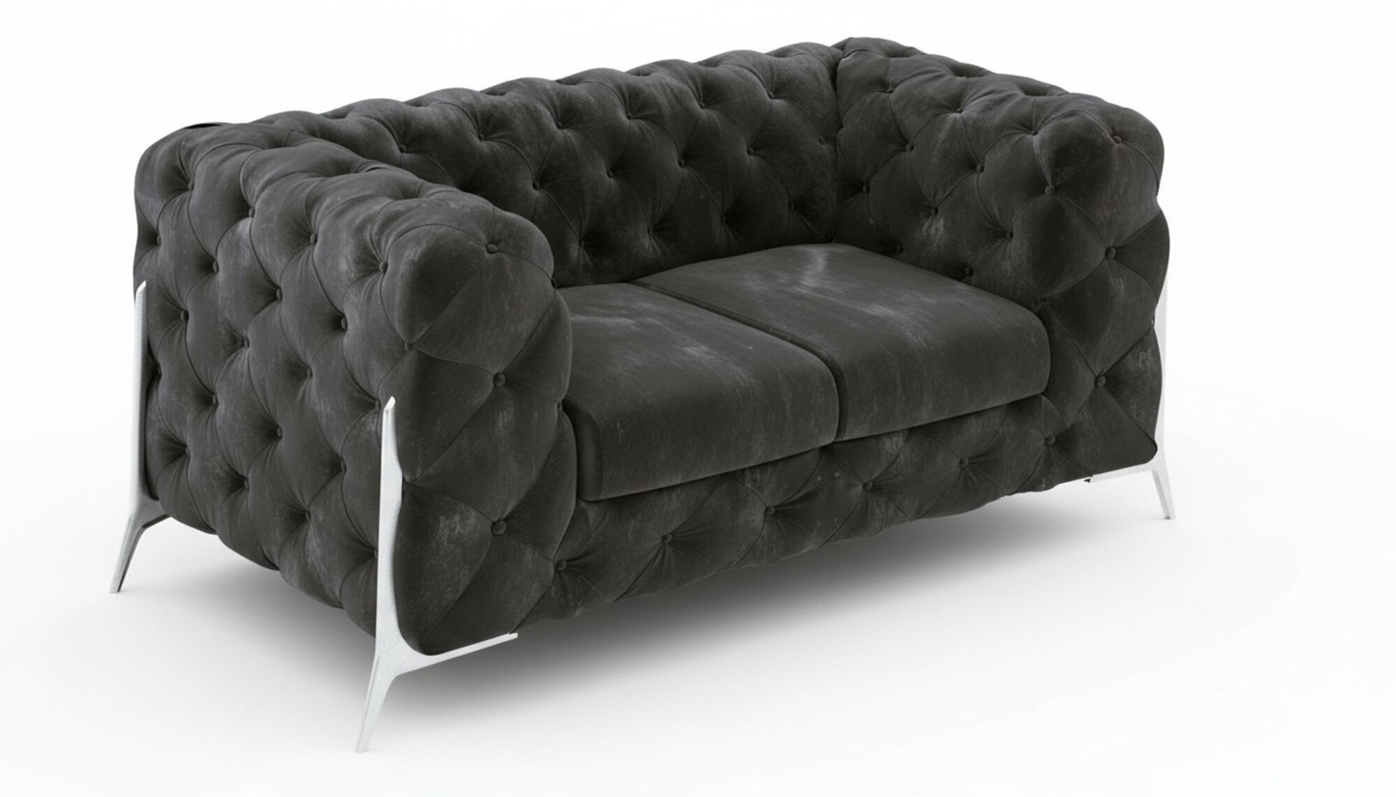 Chesterfield Couch 2 Sitzer Polster Sitz Stoff Textil Couchen Leder Sofas Sofa