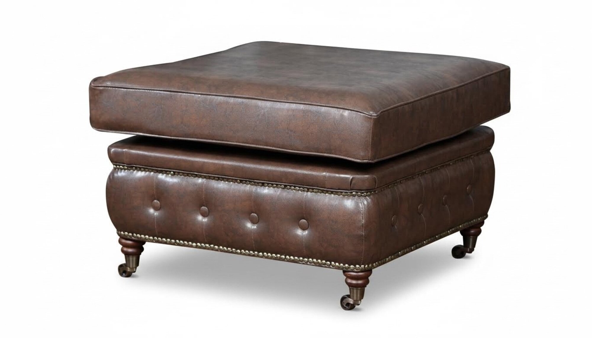 Chesterfield FuÃhocker Club Lounge Hocker Leder Textil Ottoman Designer