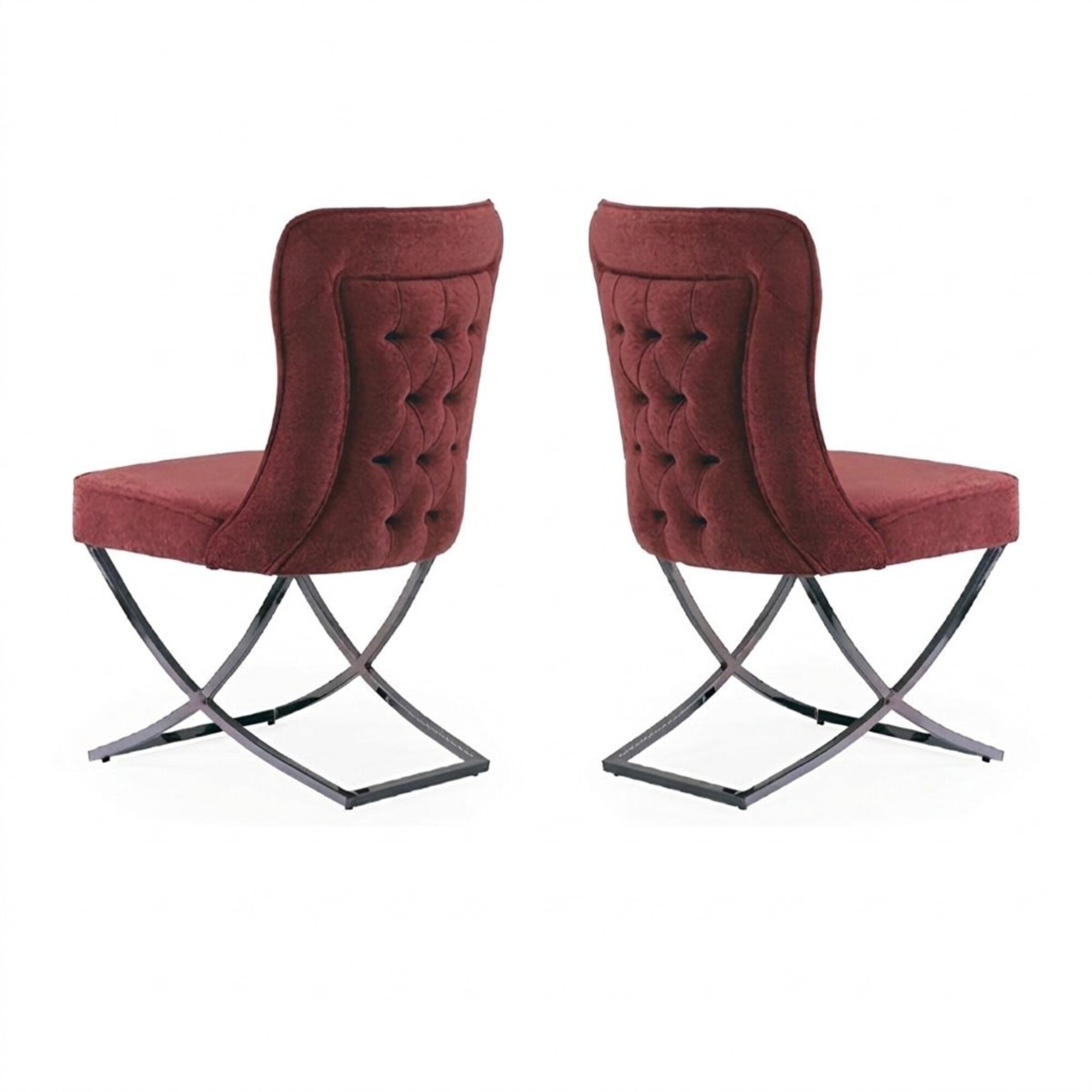Chesterfield Hotel Garnitur Textil Polster Gruppe 2x Set Design Stuhl