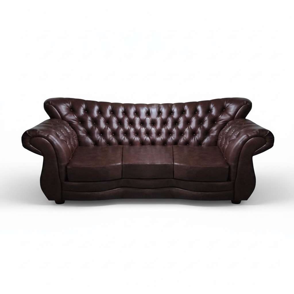 Chesterfield Leder Sofa Couch Dreisitze Wohnzimmer Luxus Einrichtung