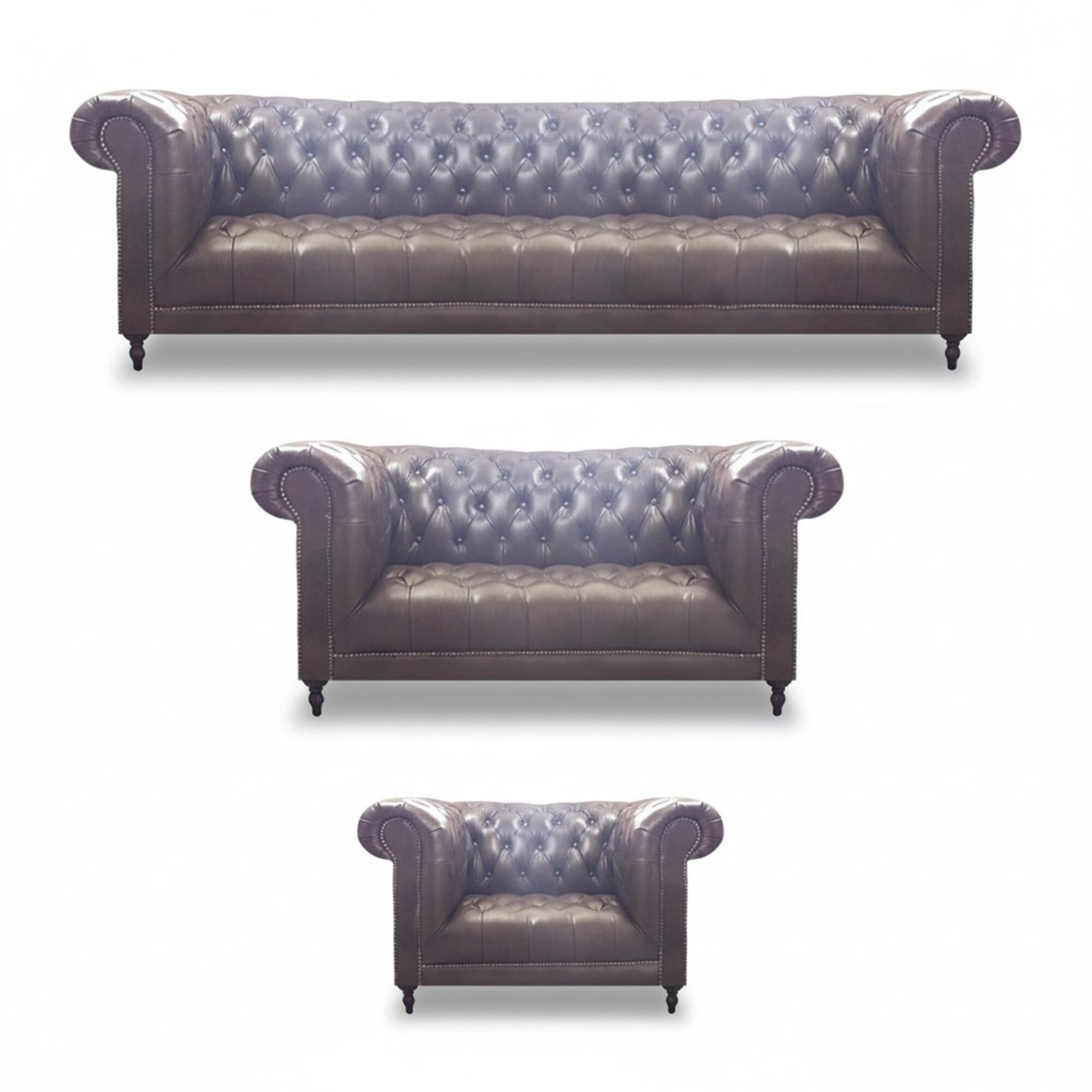 Chesterfield Luxus Komplett 3tlg Wohnzimmer Sofagarnitur PolstermÃ¶bel 4+2+1