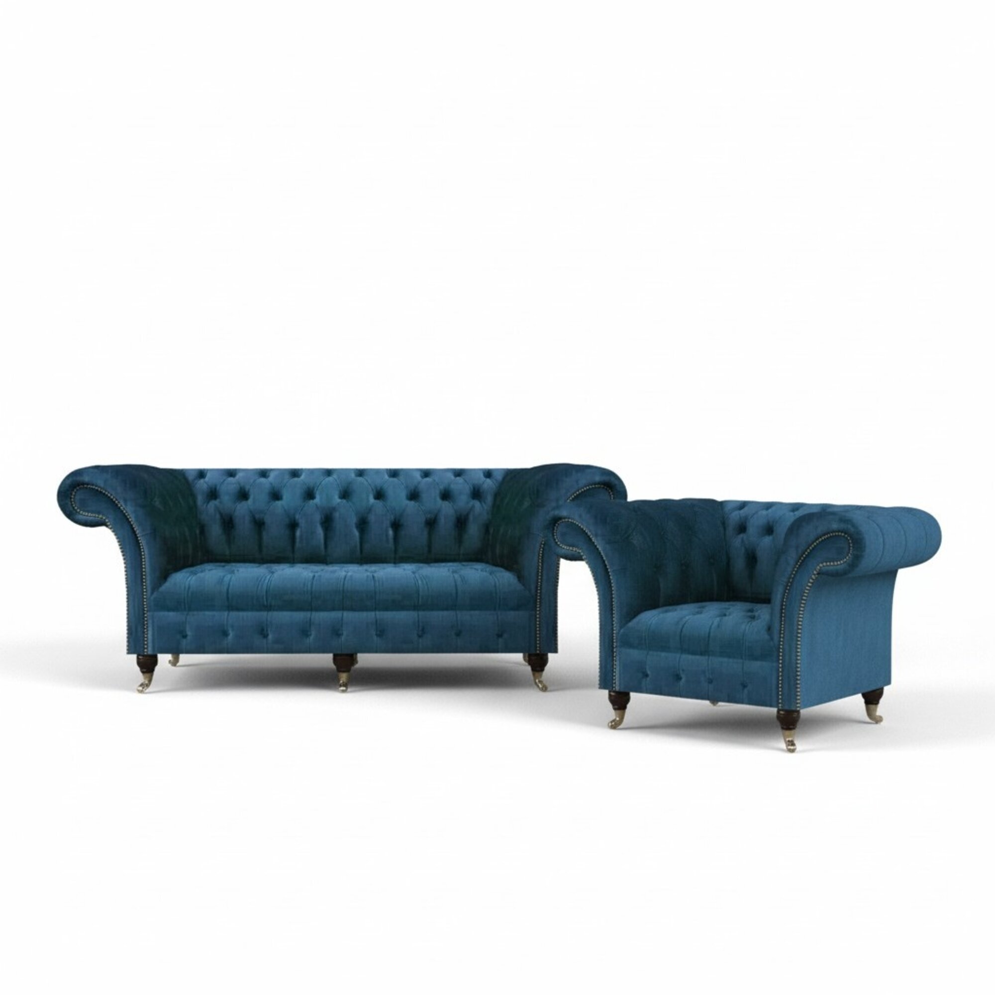 Chesterfield Luxus Set 2tlg Dreisitze Sofa Komplett Sessel Modern SitzmÃ¶bel
