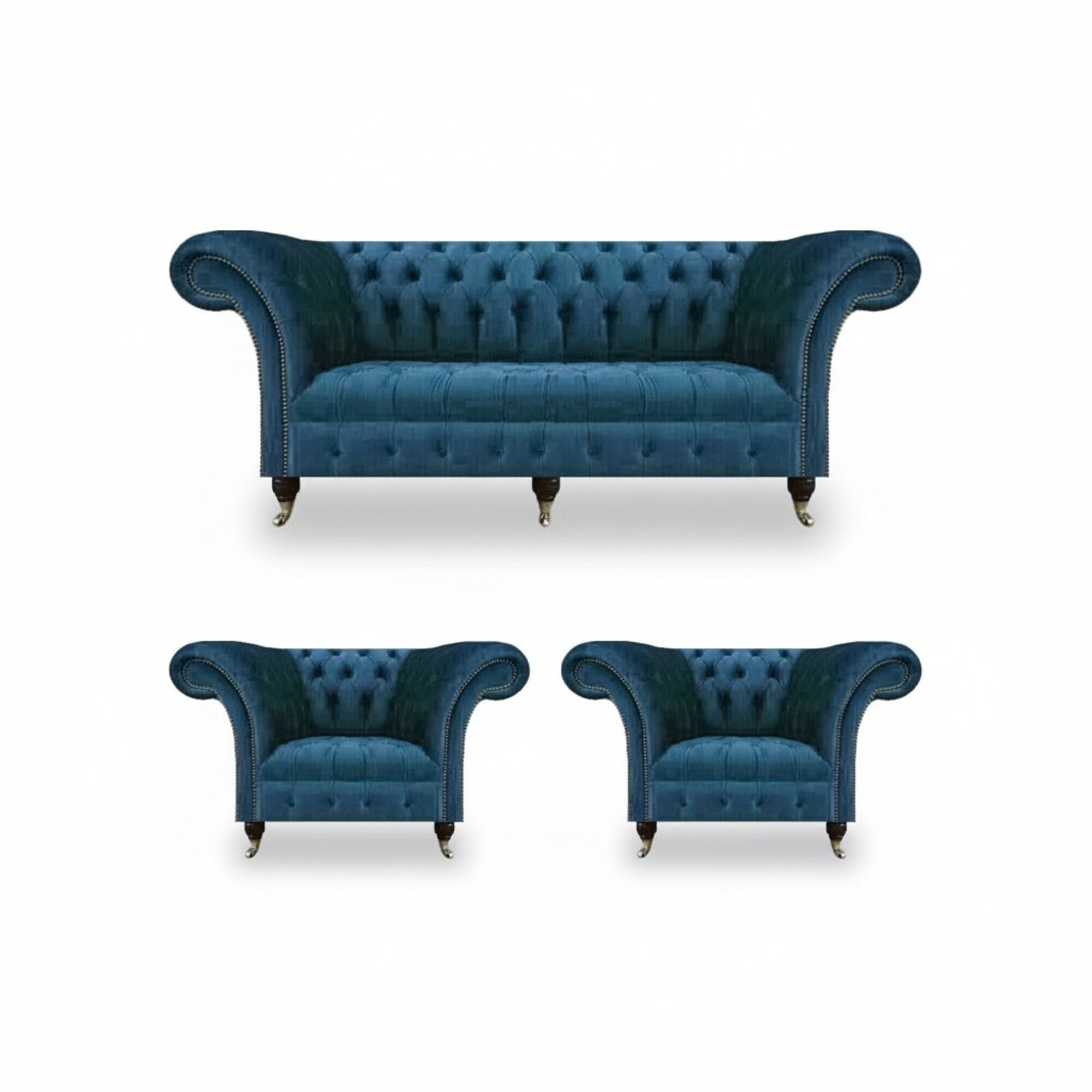 Chesterfield Modern Set 3tlg Luxus Sofas Komplett Einrichtung Sessel SitzmÃ¶bel