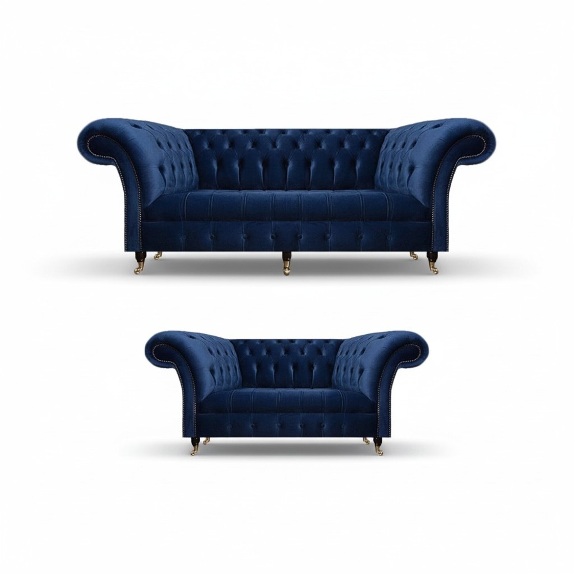 Chesterfield Set Dreisitzer Sofa Couch Einrichtung Sessel Wohnzimmer Neu