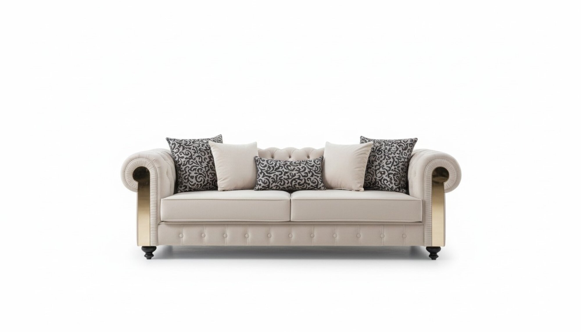 Chesterfield Sofa 3 Sitz Design Wohnzimmer Polster Holz Leder Moderne Luxus