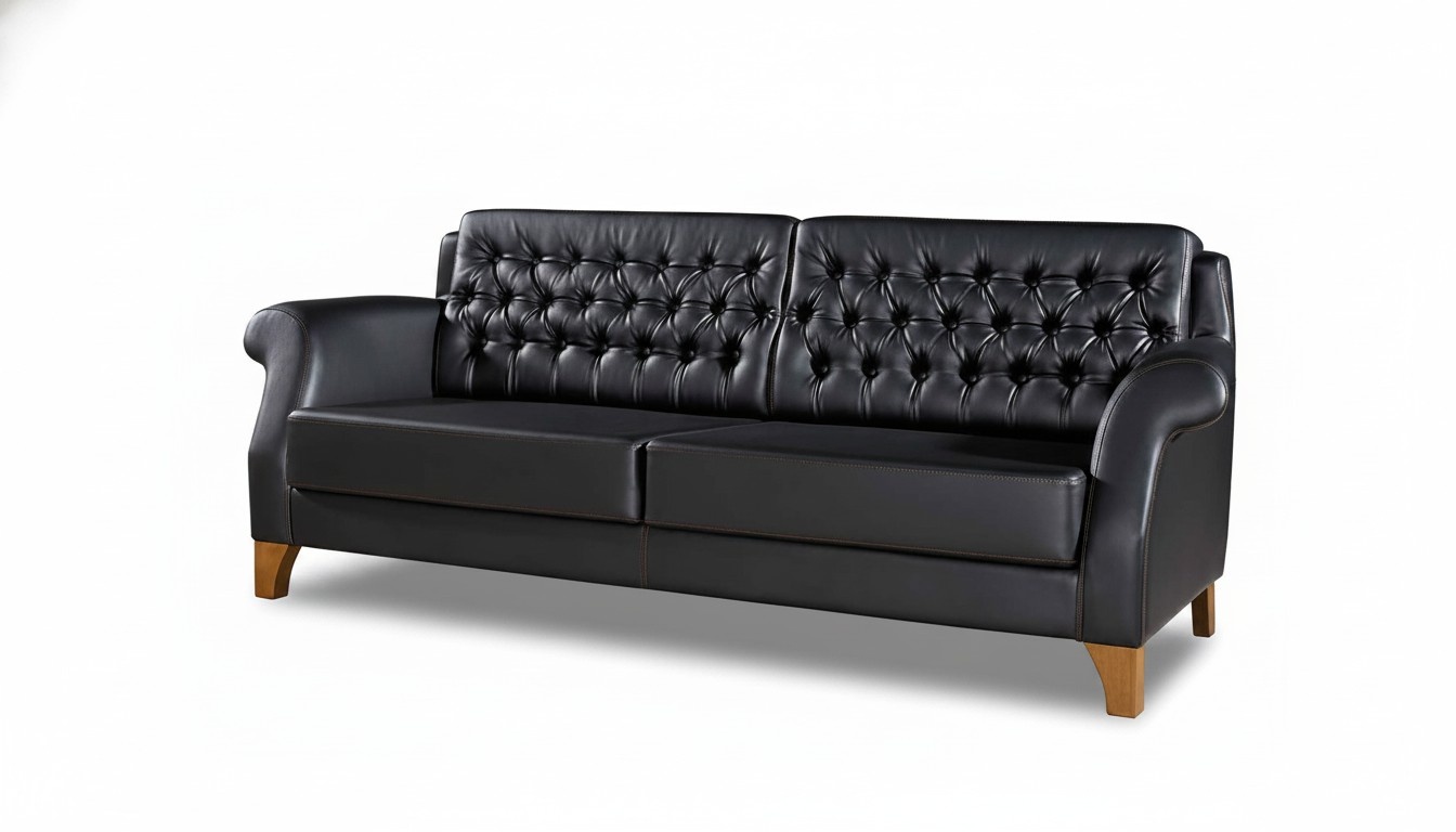 Chesterfield Sofa Design Couch Polster MÃ¶bel Dreisitzer xxl big Schwarz 227cm