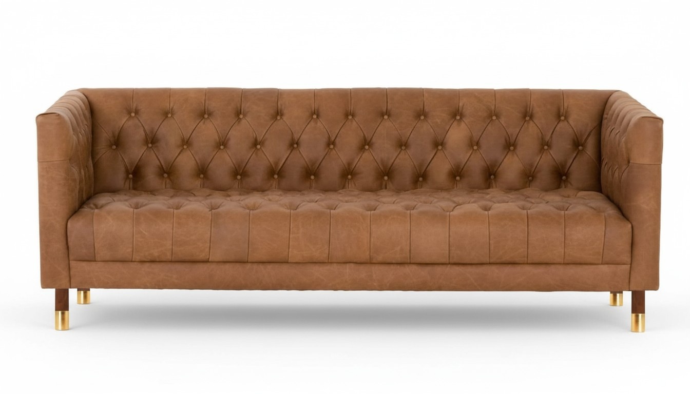 Chesterfield Sofa Dreisitzer Braun xxl big MÃ¶bel Leder Wohnzimmer Modern Neu
