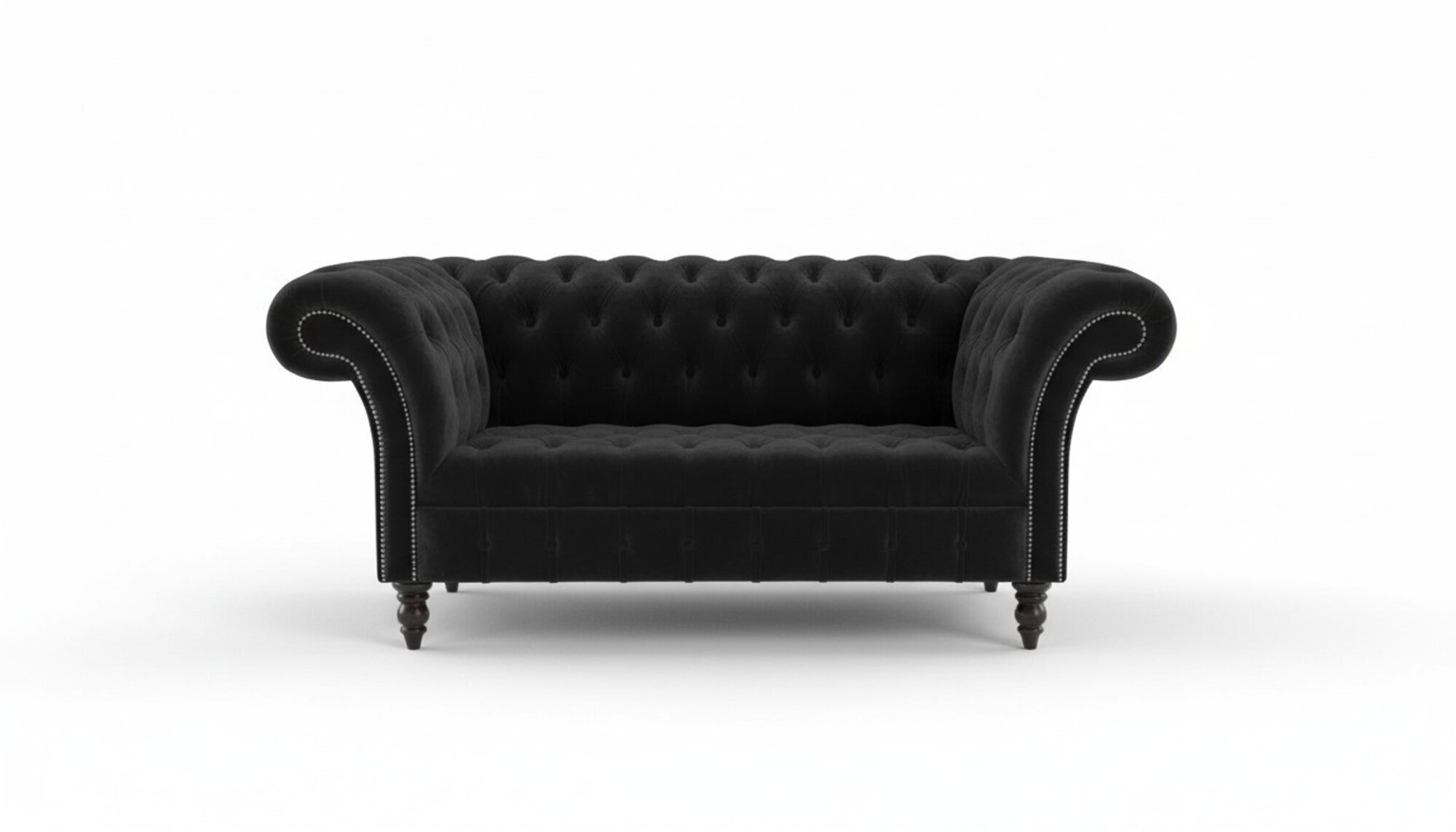 Chesterfield Sofa Fernseh Couch 2 Sitzer Luxus Stoff Textil Deko Couchen