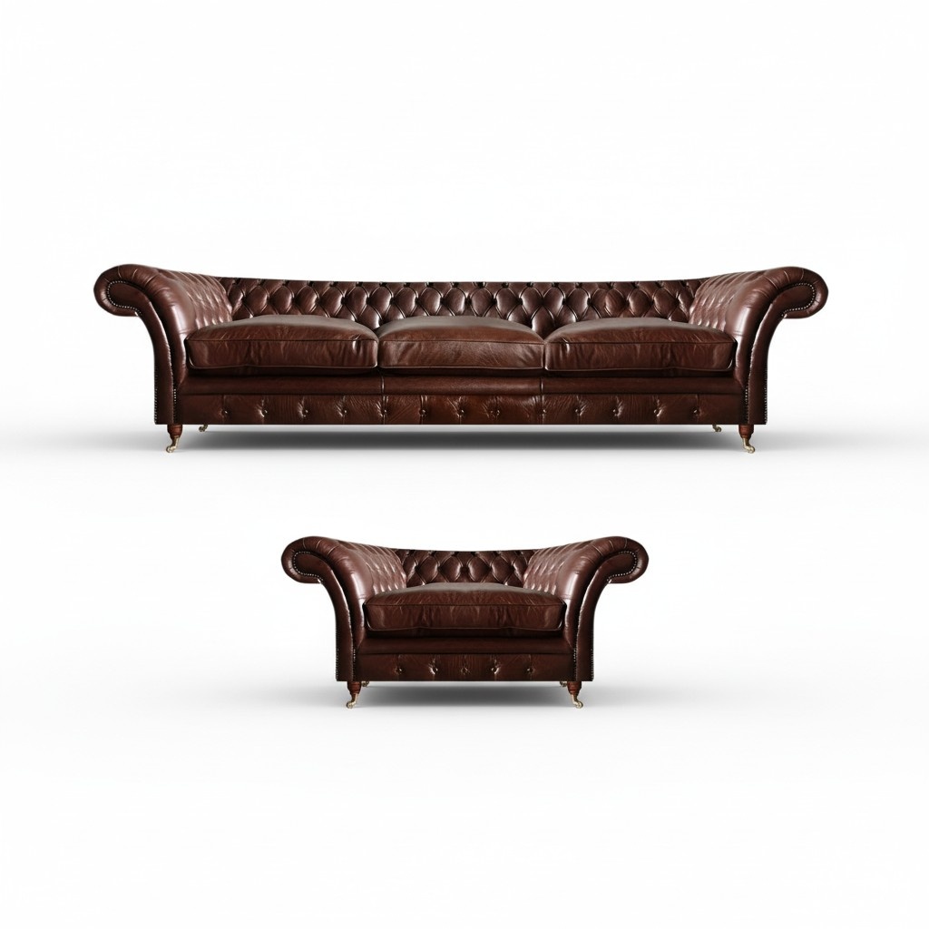 Chesterfield Sofagarnitur 2tlg Set Polster MÃ¶bel Set 3+1 Couchen Sitzgruppe