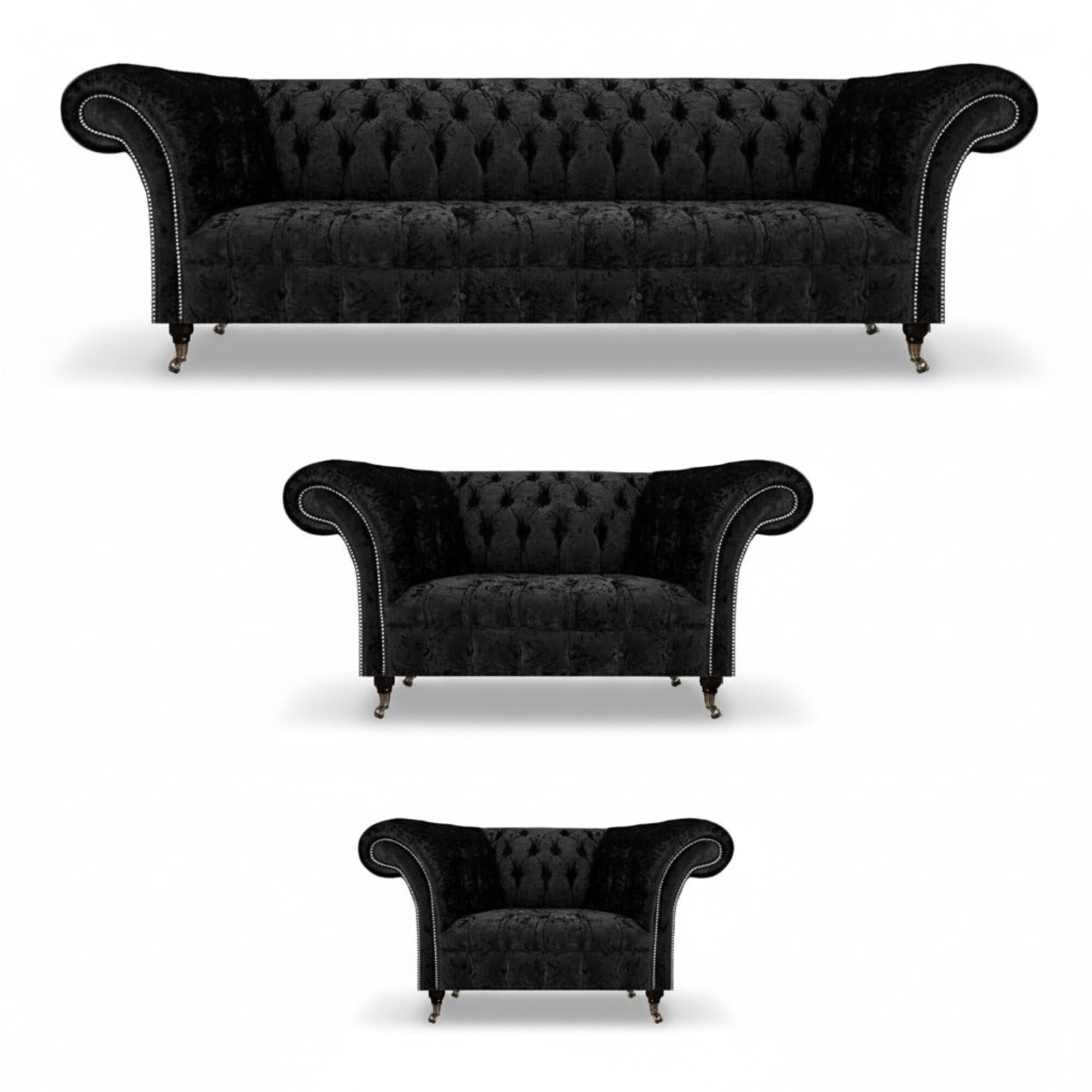 Chesterfield Sofagarnitur 3tlg Komplett Wohnzimmer Sofas Couch Neu Set