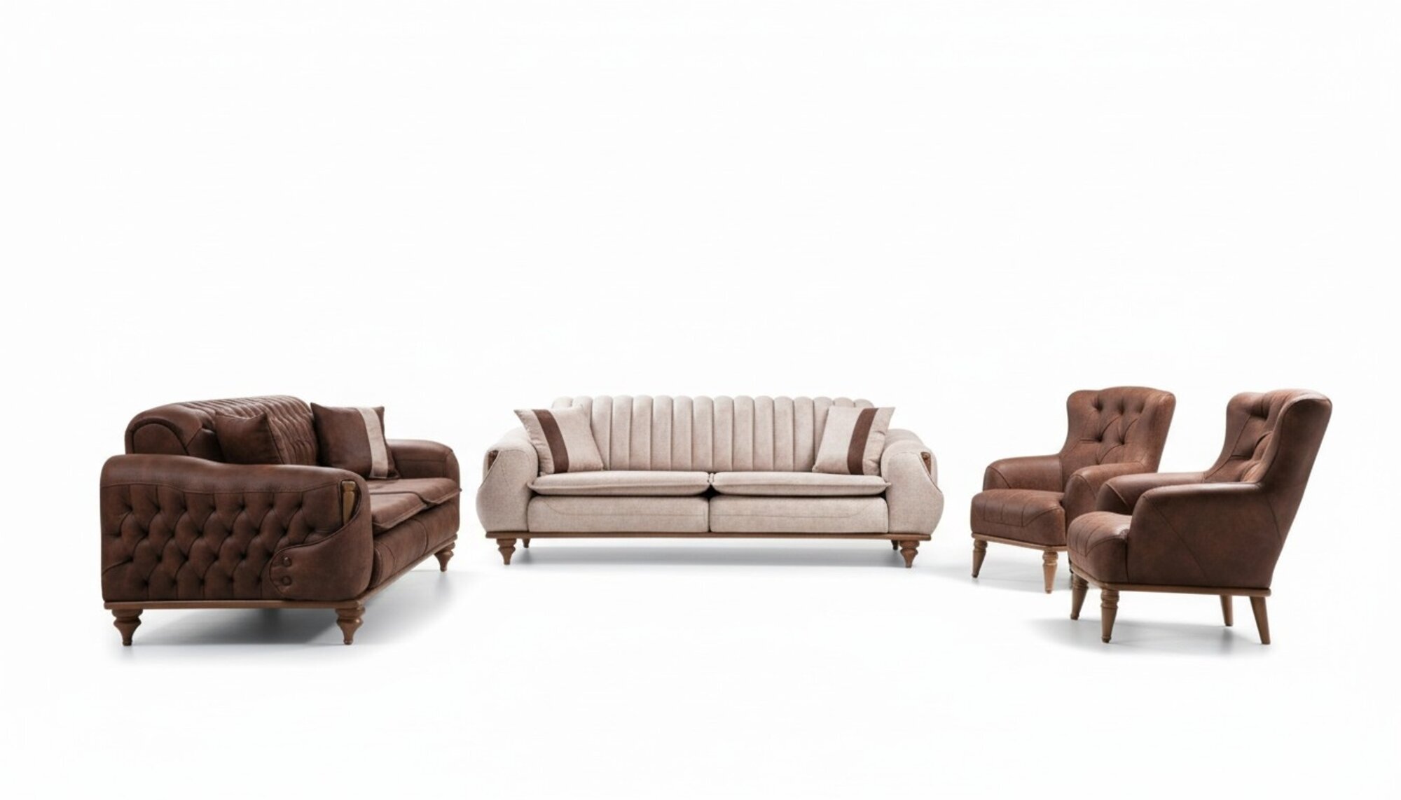 Chesterfield Sofagarnitur Couch Sitzpolster Sofa Couchen MÃ¶bel Textil