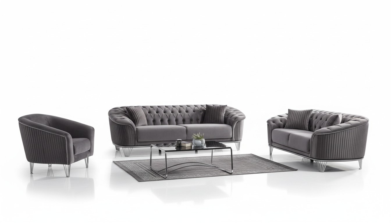 Couch Hochwertig Sofagarnitur 3 2 Sitzer Garnitur Grau Moderne Sofa 1 Sitzer