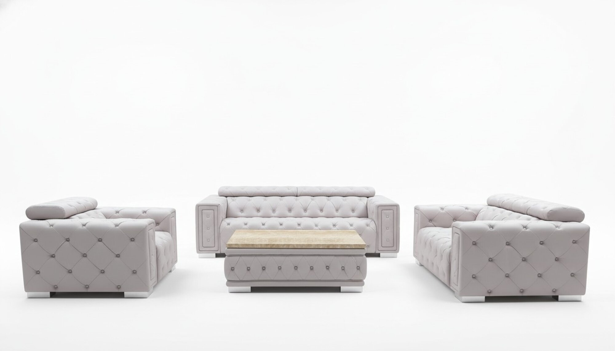 Couch Set Garnitur Polster Design Chesterfield Sofagarnitur 3+1 Sofa Leder Neu