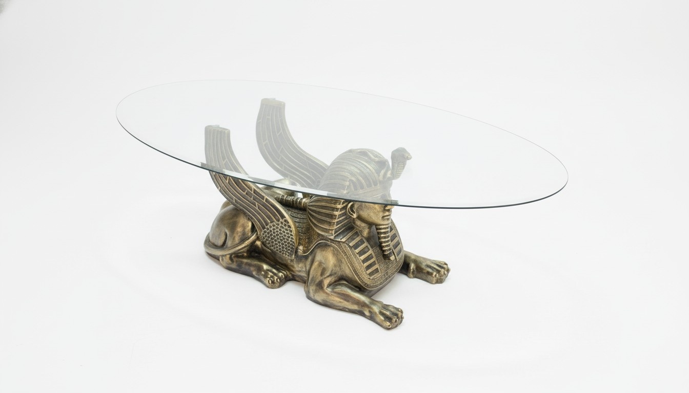 Couchtisch Tisch Glastische Tische Pharao Sphinx Beistell Glas Ãgypten
