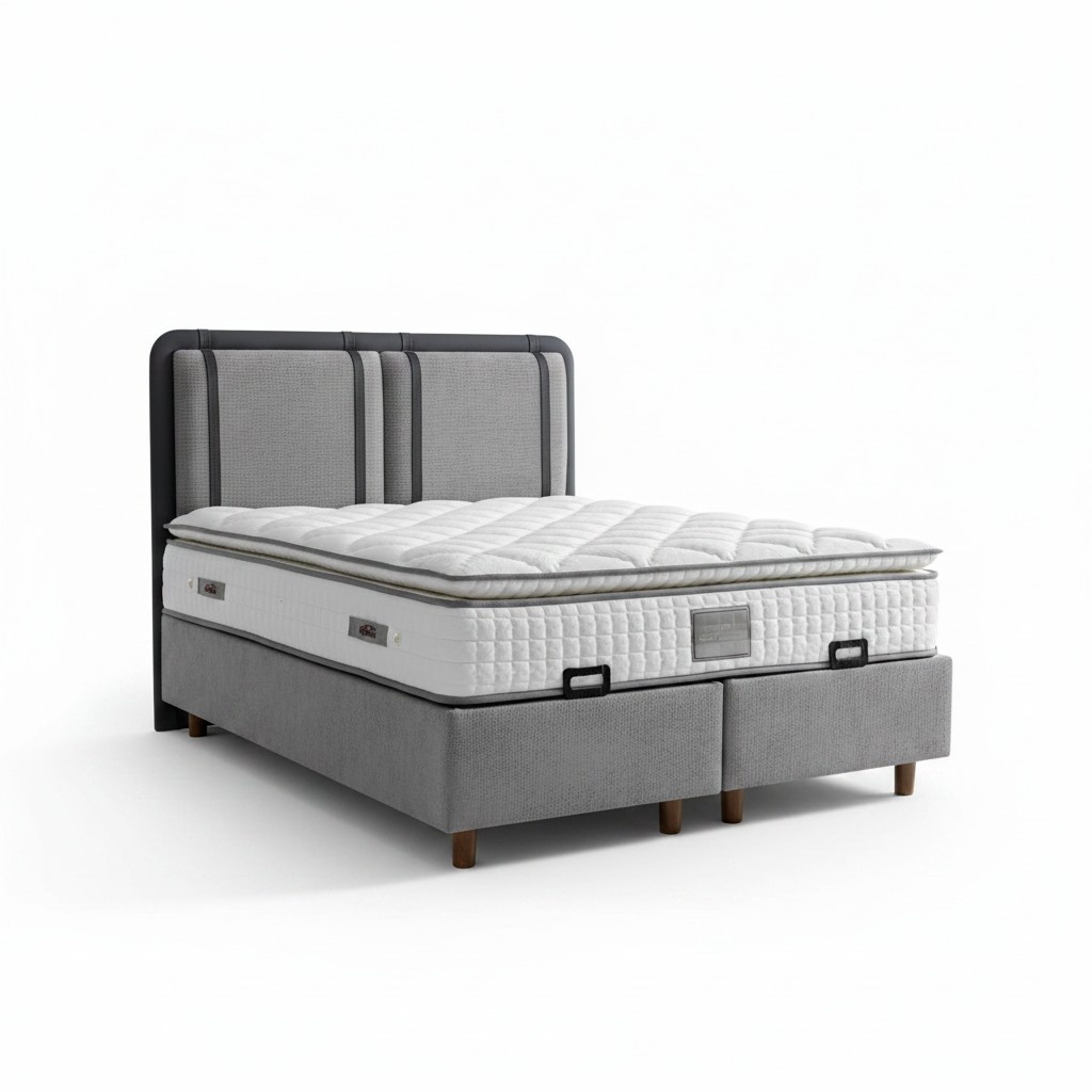 Das elegante und stabile Bett mit Matratze bringt Charme in die Einrichtung.
